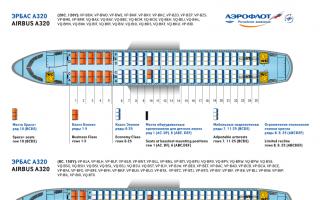 Airbus A320 Aeroflot - cabin layout and best seats